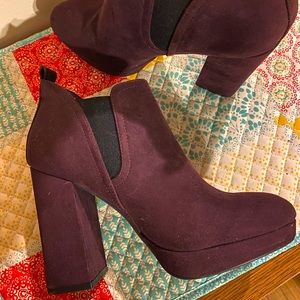Dark Purple Worthington Chunky Heels